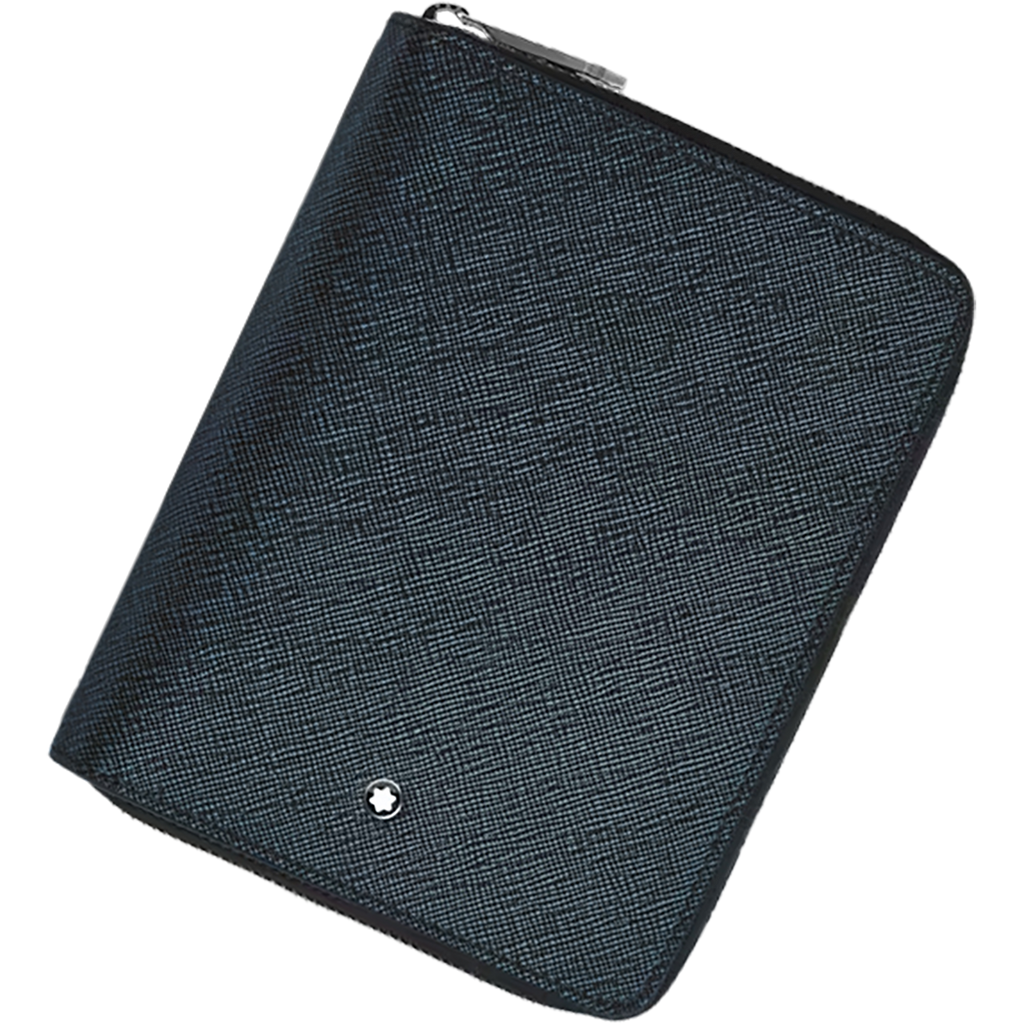 Montblanc Sartorial 5 Pen Pouch - Tweed Blue (Zipper Closure)-Pen Boutique Ltd