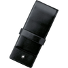 Montblanc Siena Pen Pouch - Smooth Black (3 Pen Pouch with Clasp)-Pen Boutique Ltd