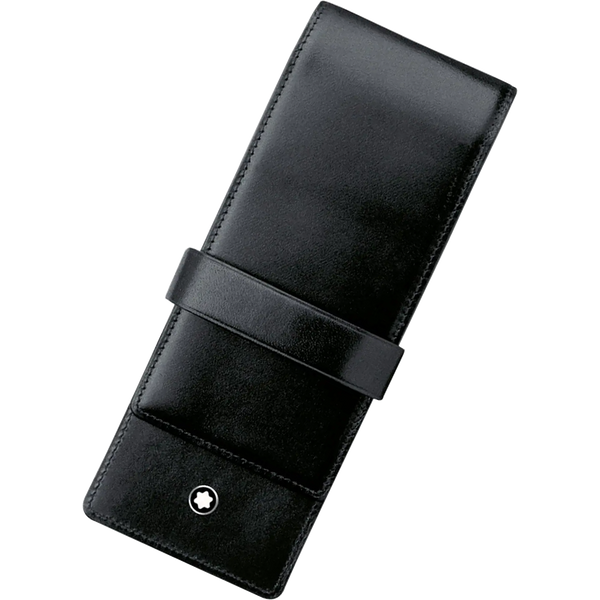 Montblanc Siena Pen Pouch - Smooth Black (3 Pen Pouch with Clasp)