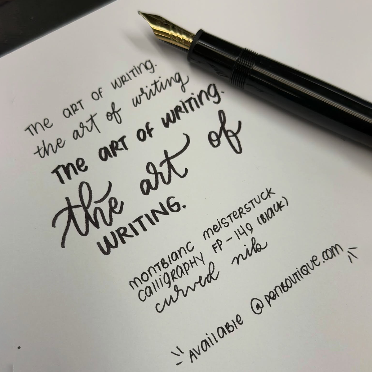 Montblanc Meisterstuck Calligraphy Fountain Pen - 146 Black - Curved Nib ( Limited production)-Pen Boutique Ltd