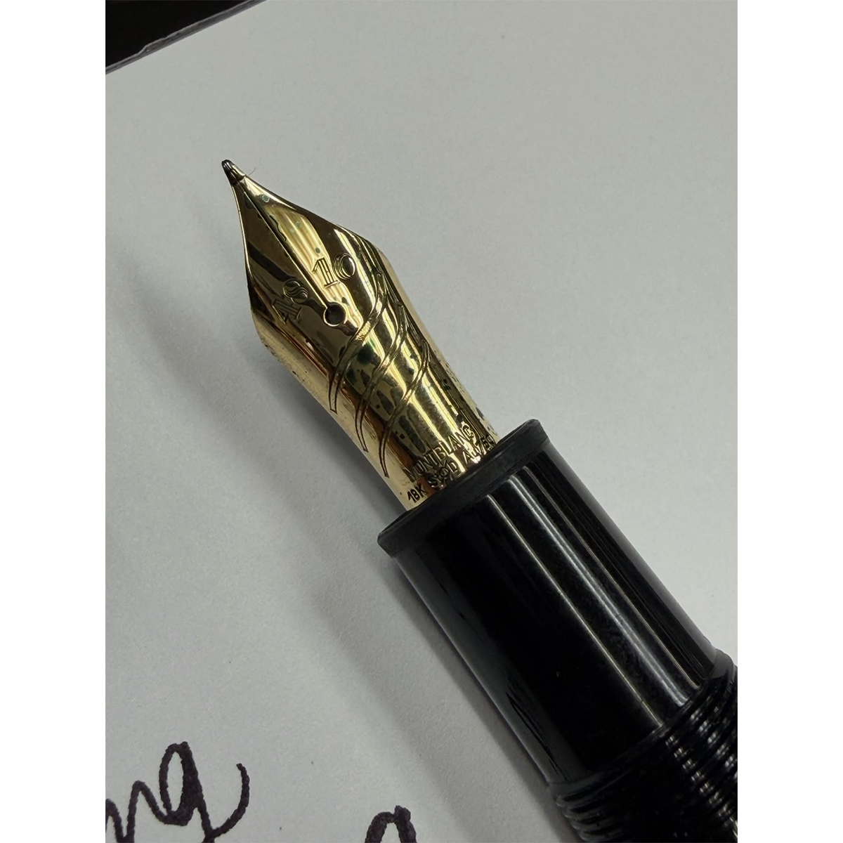 Montblanc Meisterstuck Calligraphy Fountain Pen - 146 Black - Curved Nib ( Limited production)-Pen Boutique Ltd