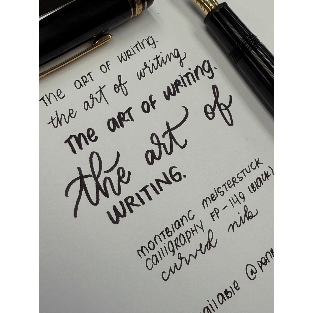 Montblanc Meisterstuck Calligraphy Fountain Pen - 146 Black - Curved Nib ( Limited production)-Pen Boutique Ltd