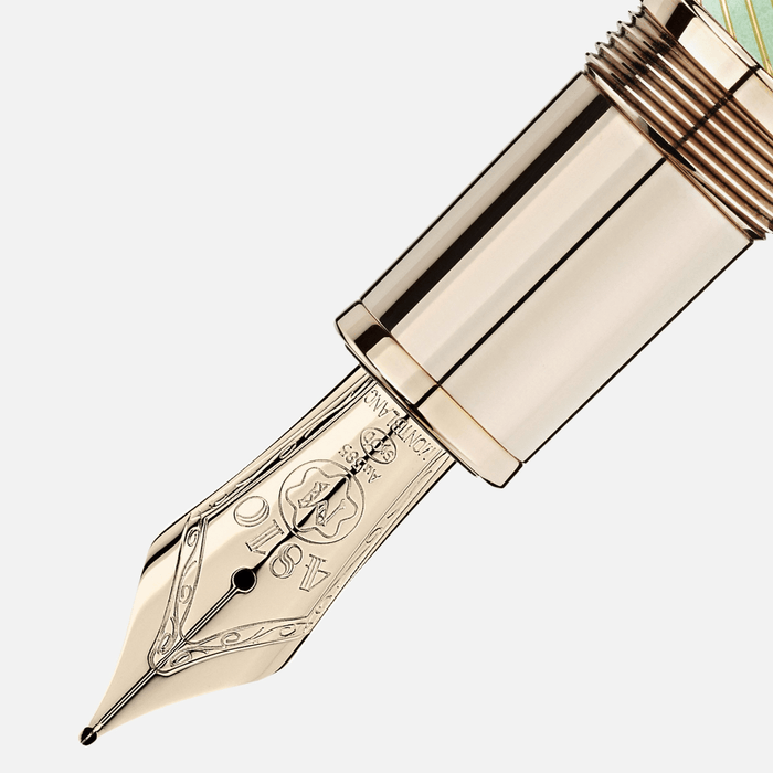 Montblanc Meisterstuck Calligraphy Fountain Pen - Solitaire Celadon Dé