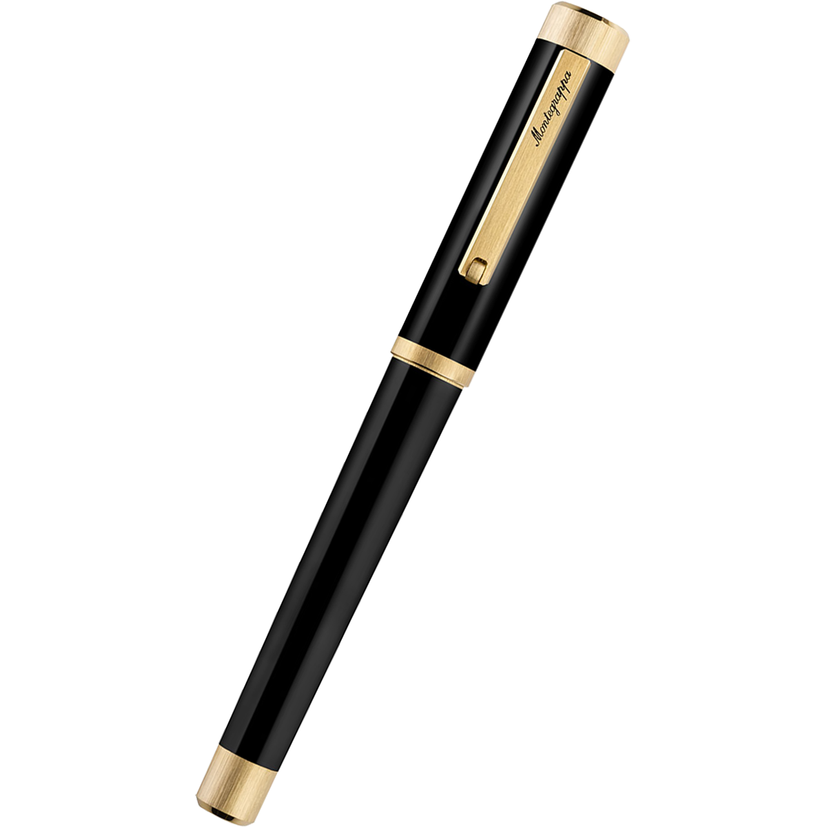 Montegrappa Zero Rollerball Pen - Black - Gold Trim-Pen Boutique Ltd
