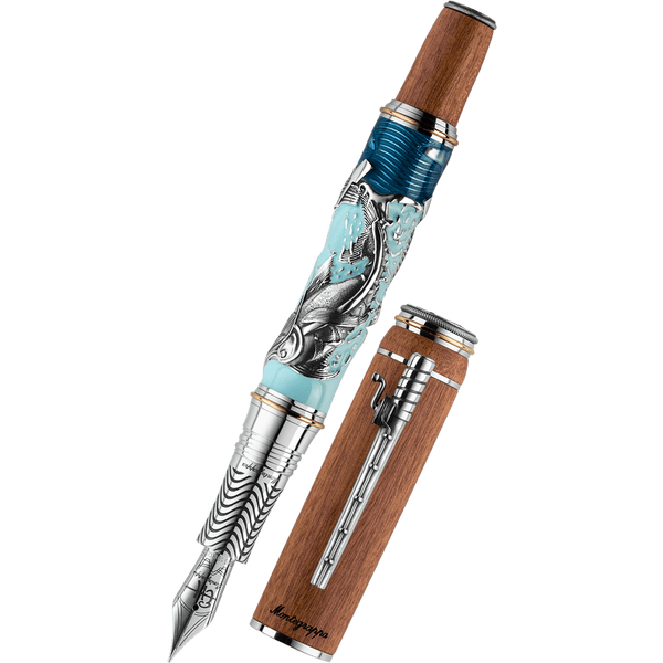 Montegrappa Hemingway Fountain Pen - The Old Man and the Sea - Sterling Silver (Limited Edition)-Pen Boutique Ltd