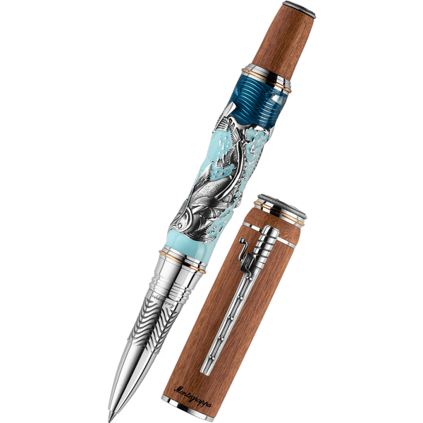 Montegrappa Hemingway Rollerball Pen - The Old Man and the Sea - Sterling Silver (Limited Edition)-Pen Boutique Ltd