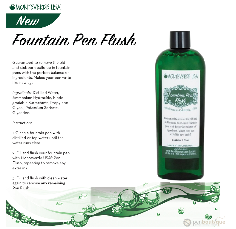 Monteverde Fountain Pen Flush 8oz bottle-Pen Boutique Ltd