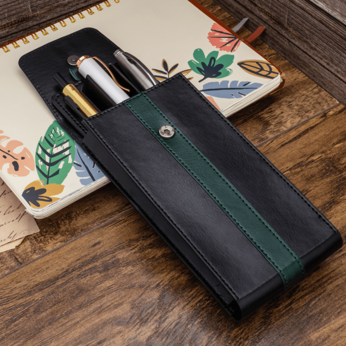 Monteverde Deluxe Collector Vegan Leather 3-Pen Case - Pen Boutique Ltd