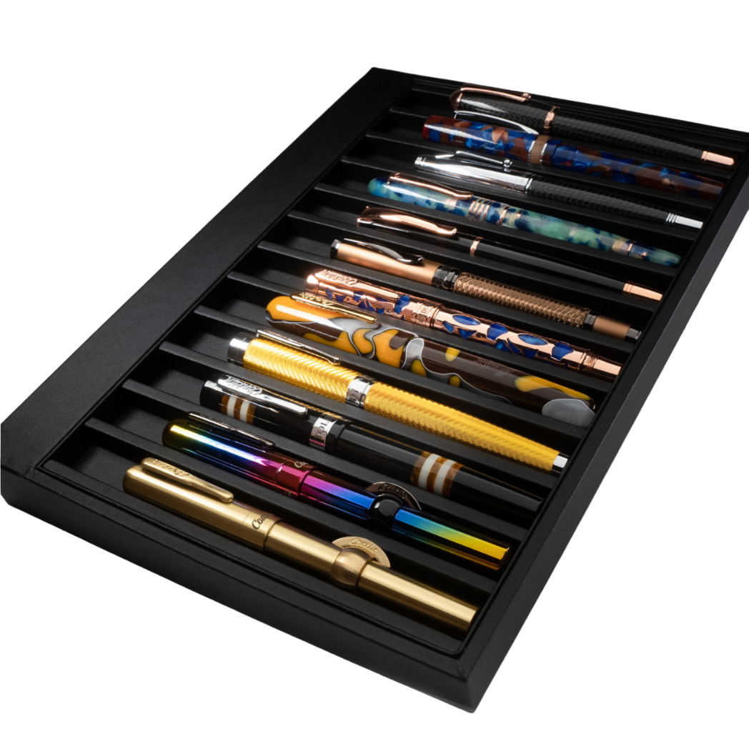 Monteverde Deluxe Collectors Pen Tray - Leather 12pcs-Pen Boutique Ltd