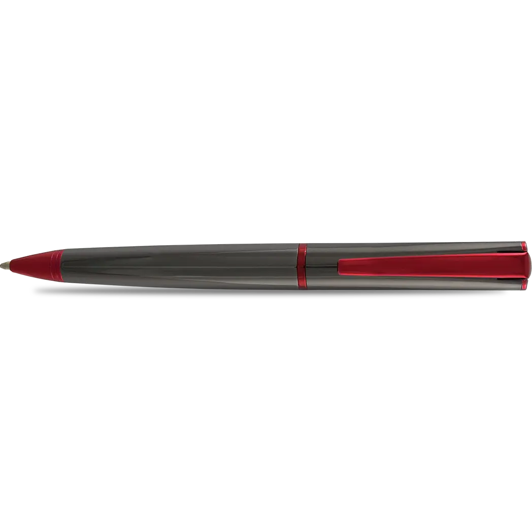 Monteverde Impressa Gun Metal with Red Trim Ballpoint Pen-Pen Boutique Ltd