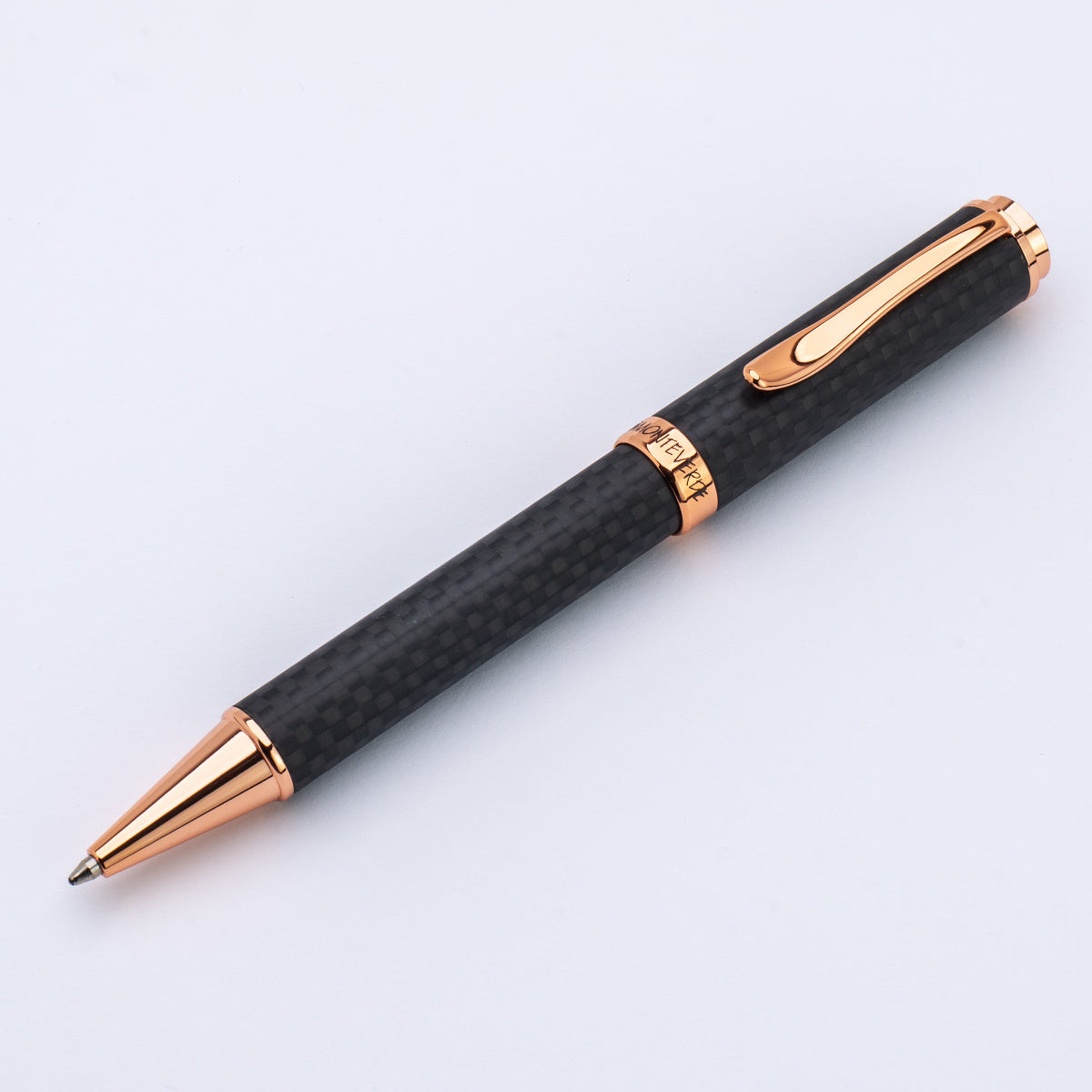 Monteverde Innova Ballpoint Pen - Matte Carbon Fiber - Rose Gold Trim-Pen Boutique Ltd