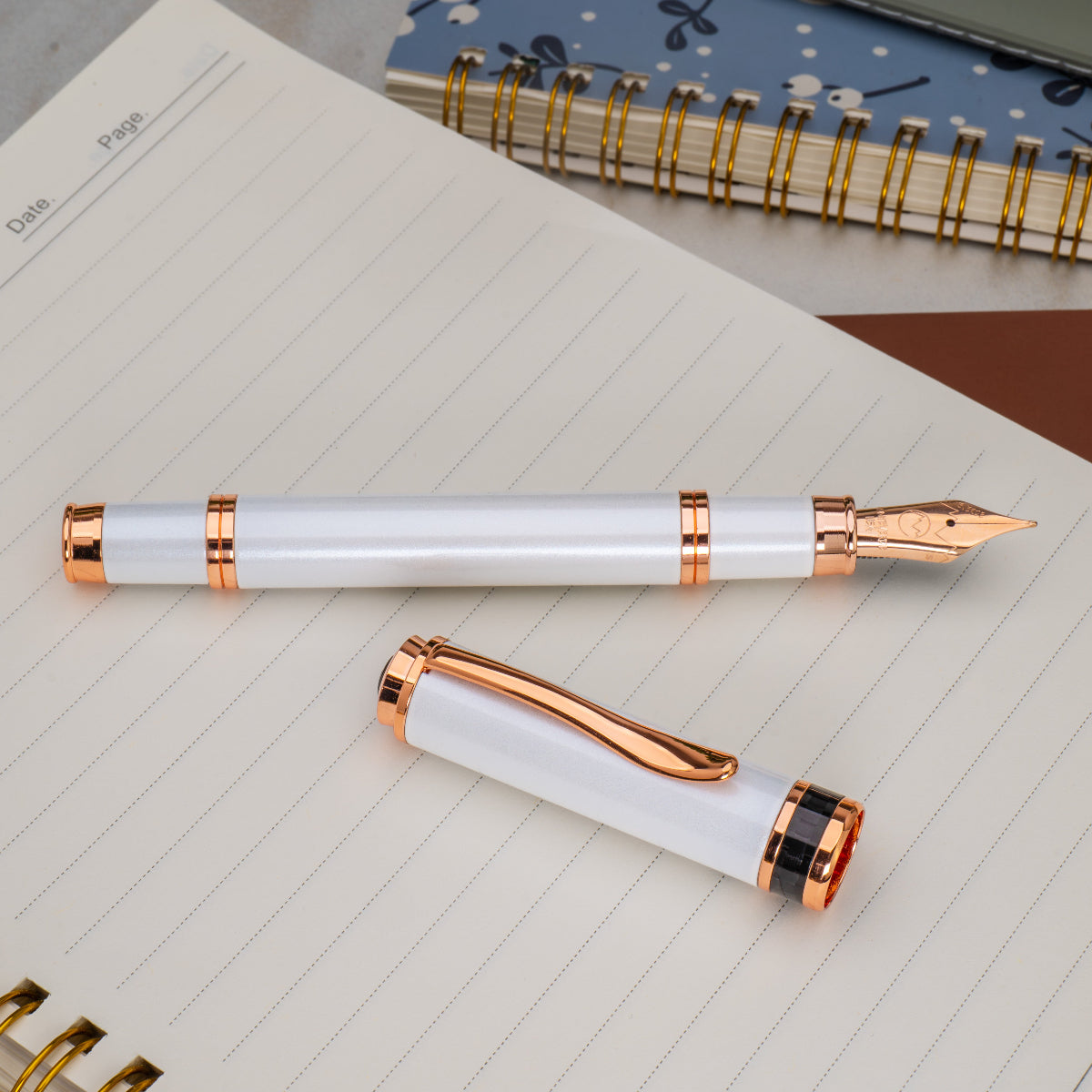 Monteverde Innova Fountain Pen - Limited Edition - Color of the Year 2026 Cloud Dancer - Rose Gold Trim + FREE 15ml Ink Bottle-Pen Boutique Ltd