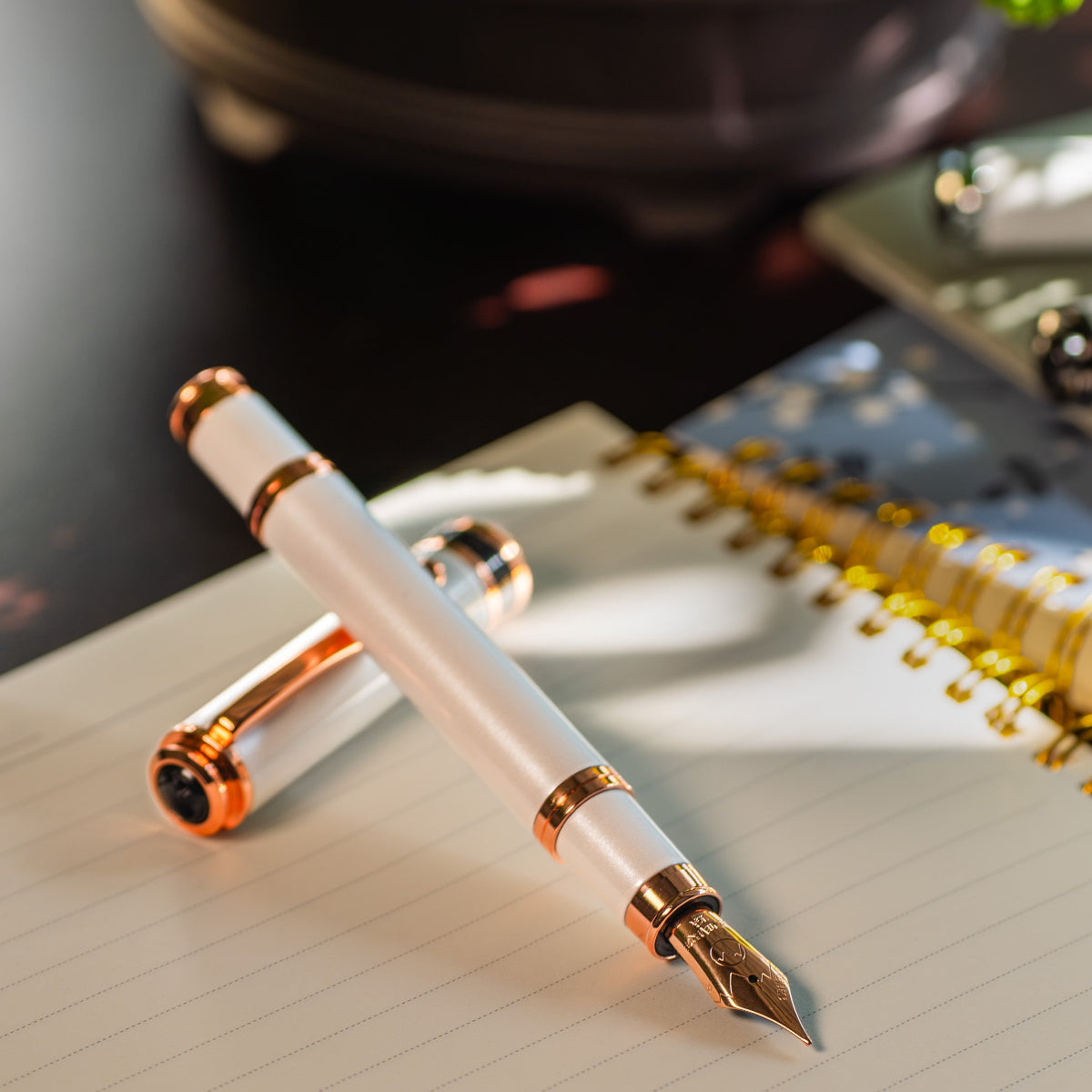Monteverde Innova Fountain Pen - Limited Edition - Color of the Year 2026 Cloud Dancer - Rose Gold Trim + FREE 15ml Ink Bottle-Pen Boutique Ltd