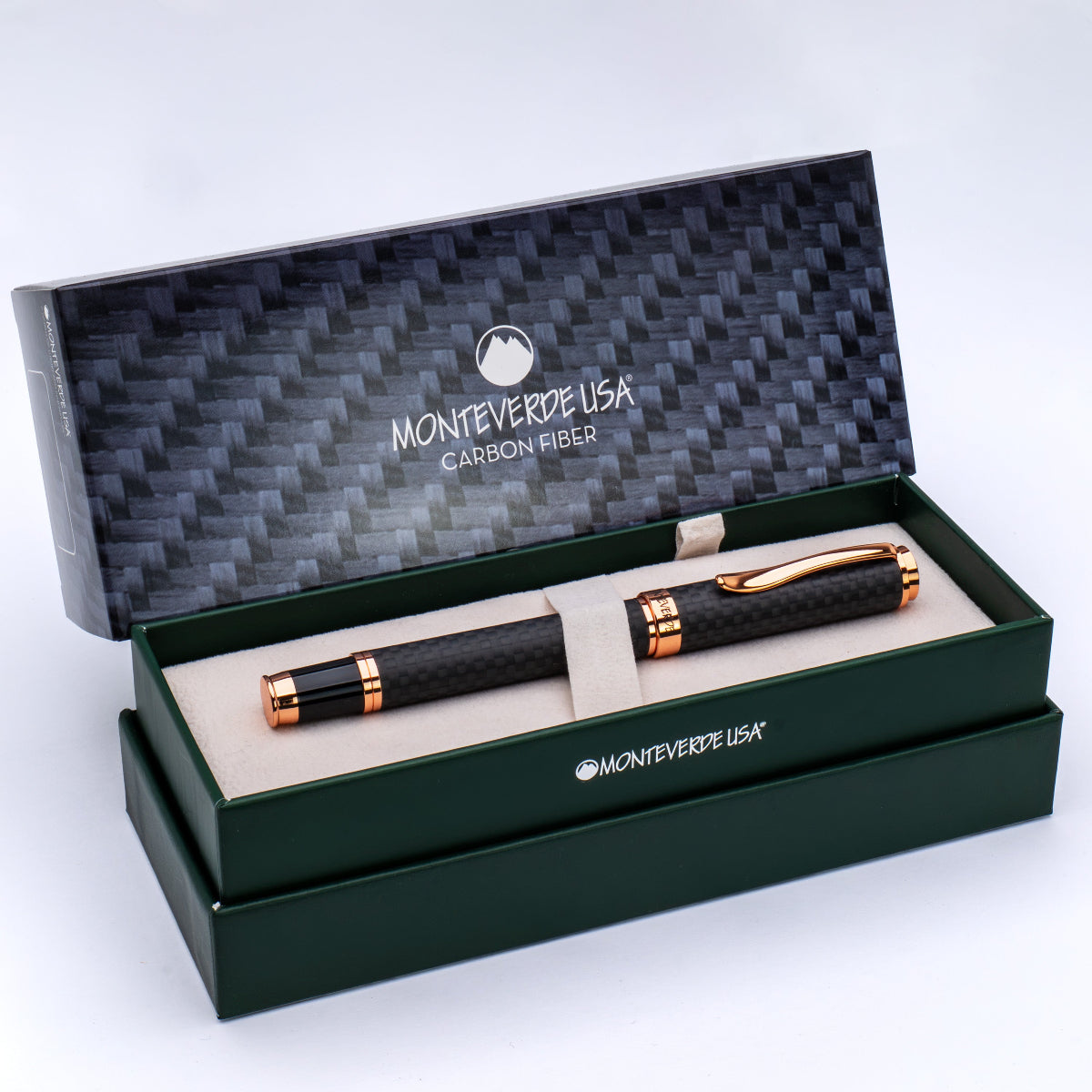 Monteverde Innova Fountain Pen - Matte Carbon Fiber - Rose Gold Trim-Pen Boutique Ltd