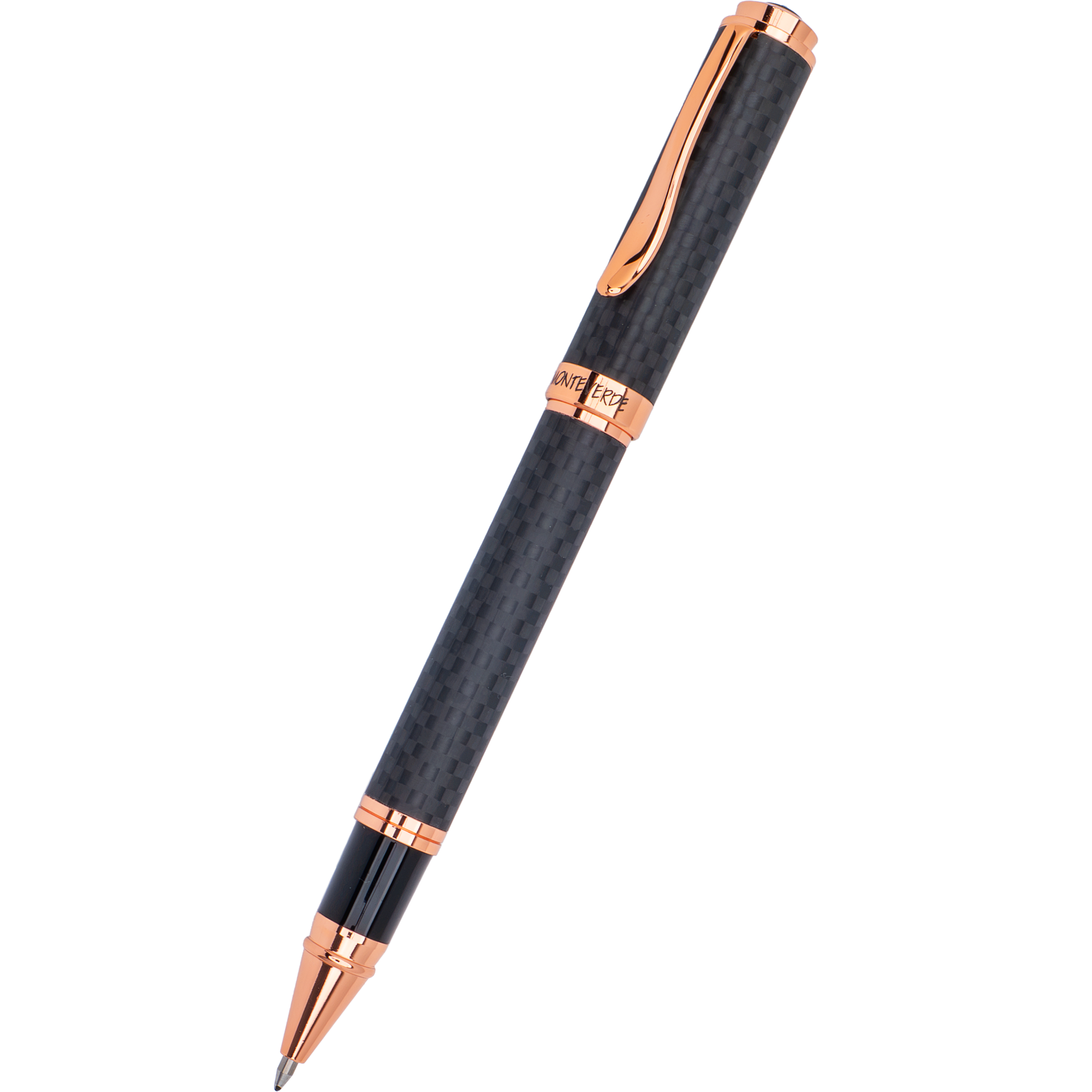 Monteverde Innova Rollerball Pen - Matte Carbon Fiber - Rose Gold Trim-Pen Boutique Ltd