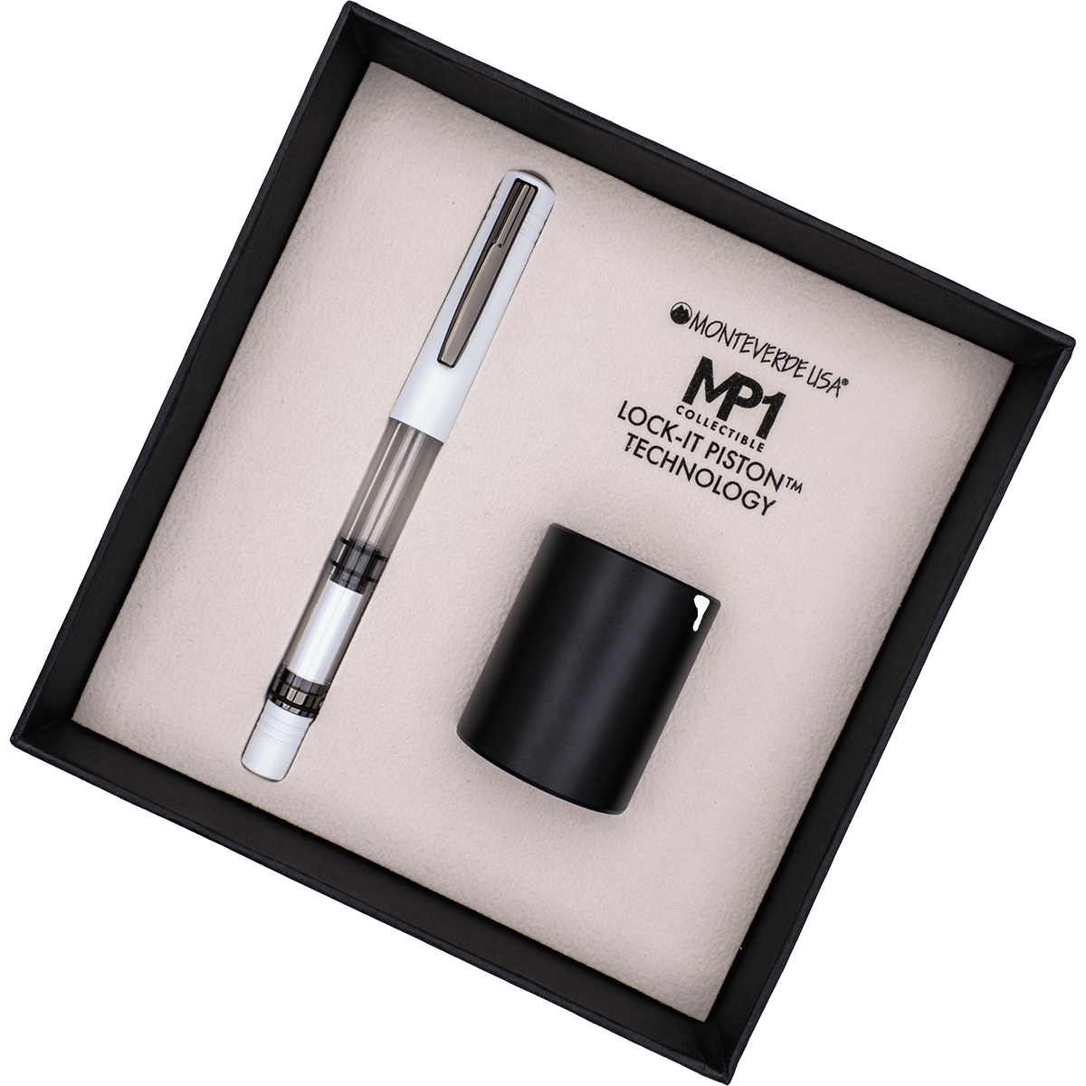 Monteverde MP1 Gift Set - Limited Edition - Universe White Lotus (Fountain Pen & Cylinder Pen Holder) - Pen Boutique Ltd