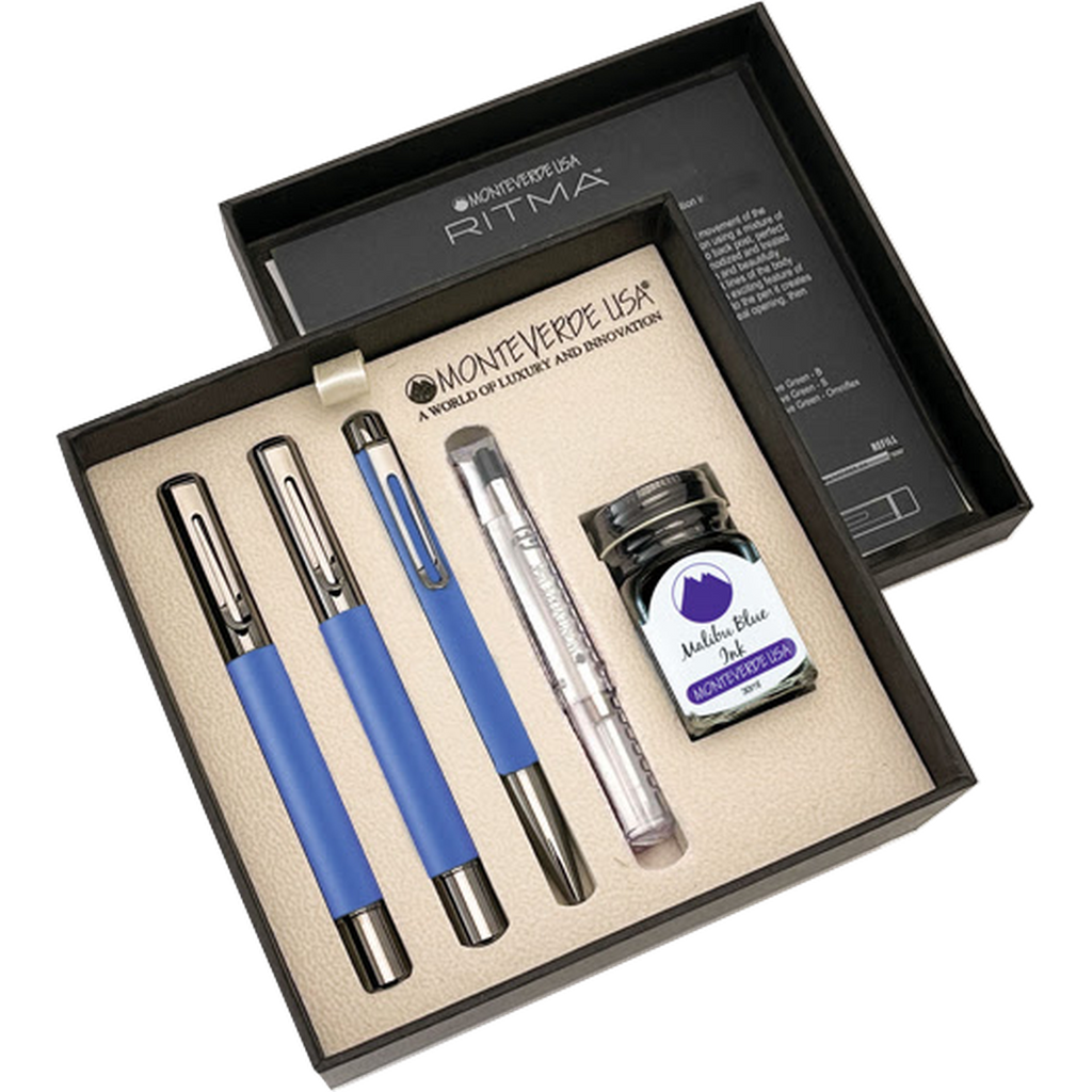 Monteverde Ritma 3+2 Pen Set - Blue-Pen Boutique Ltd
