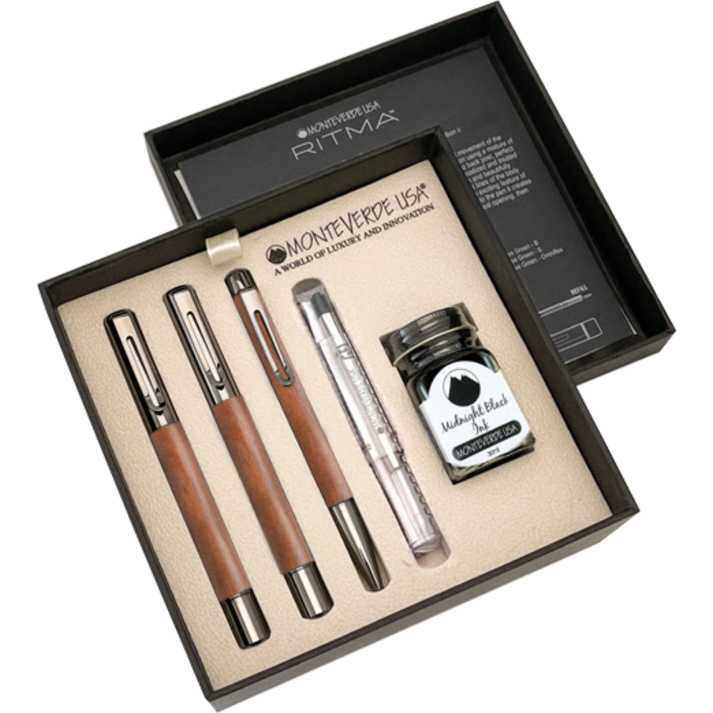 Monteverde Ritma 3+2 Pen Set - Walnut-Pen Boutique Ltd