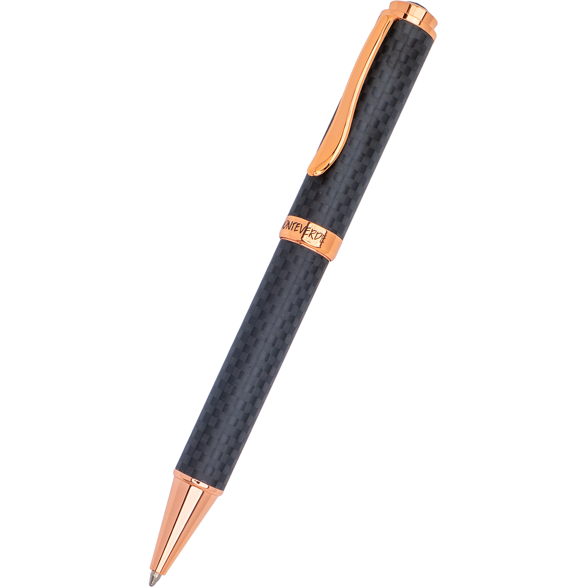 Monteverde Innova Ballpoint Pen - Matte Carbon Fiber - Rose Gold Trim-Pen Boutique Ltd