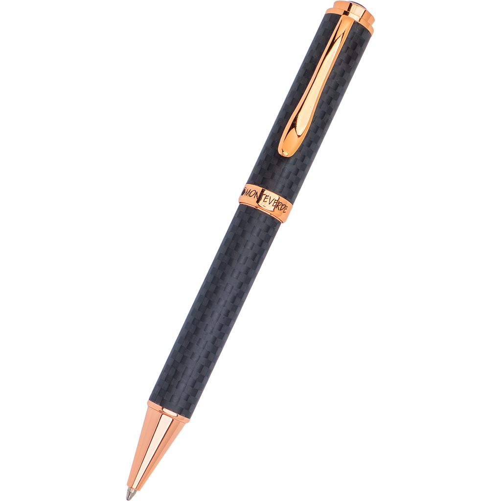 Monteverde Innova Ballpoint Pen - Matte Carbon Fiber - Rose Gold Trim-Pen Boutique Ltd