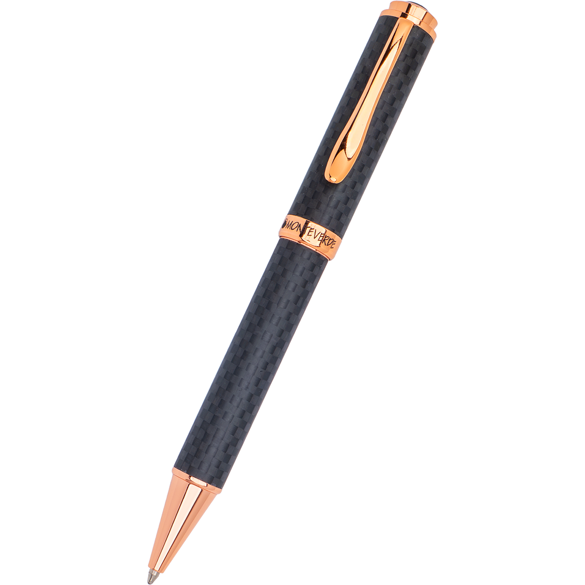 Monteverde Innova Ballpoint Pen - Matte Carbon Fiber - Rose Gold Trim-Pen Boutique Ltd