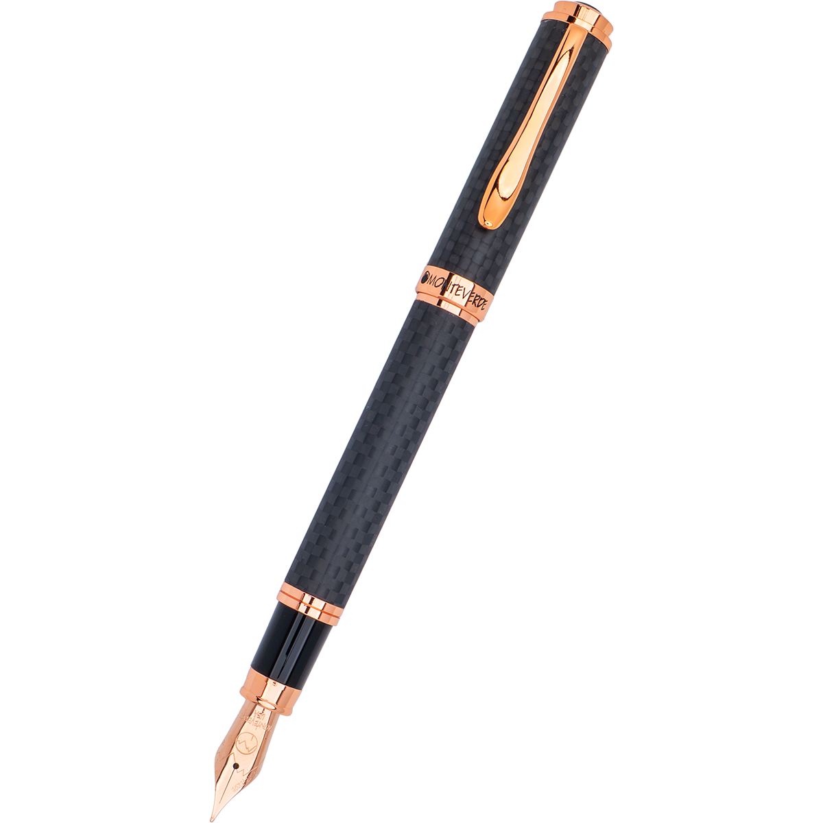 Monteverde Innova Fountain Pen - Matte Carbon Fiber - Rose Gold Trim-Pen Boutique Ltd