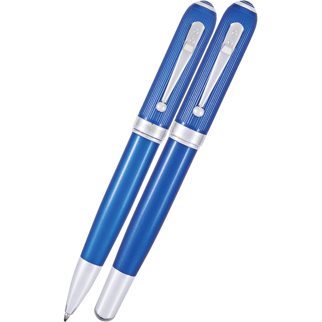 Monteverde Rodeo Drive Blue Fountain Pen (M) and Ballpoint Set.-Pen Boutique Ltd