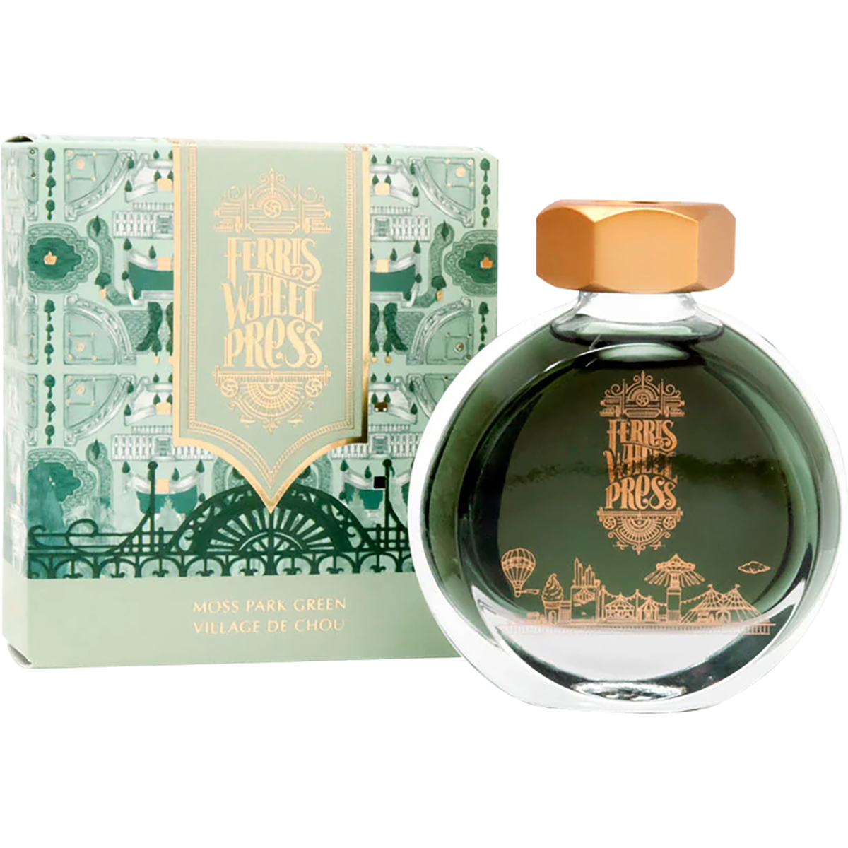 Ferris Wheel Press Ink Bottle - Moss Park Green - 38ml-Pen Boutique Ltd