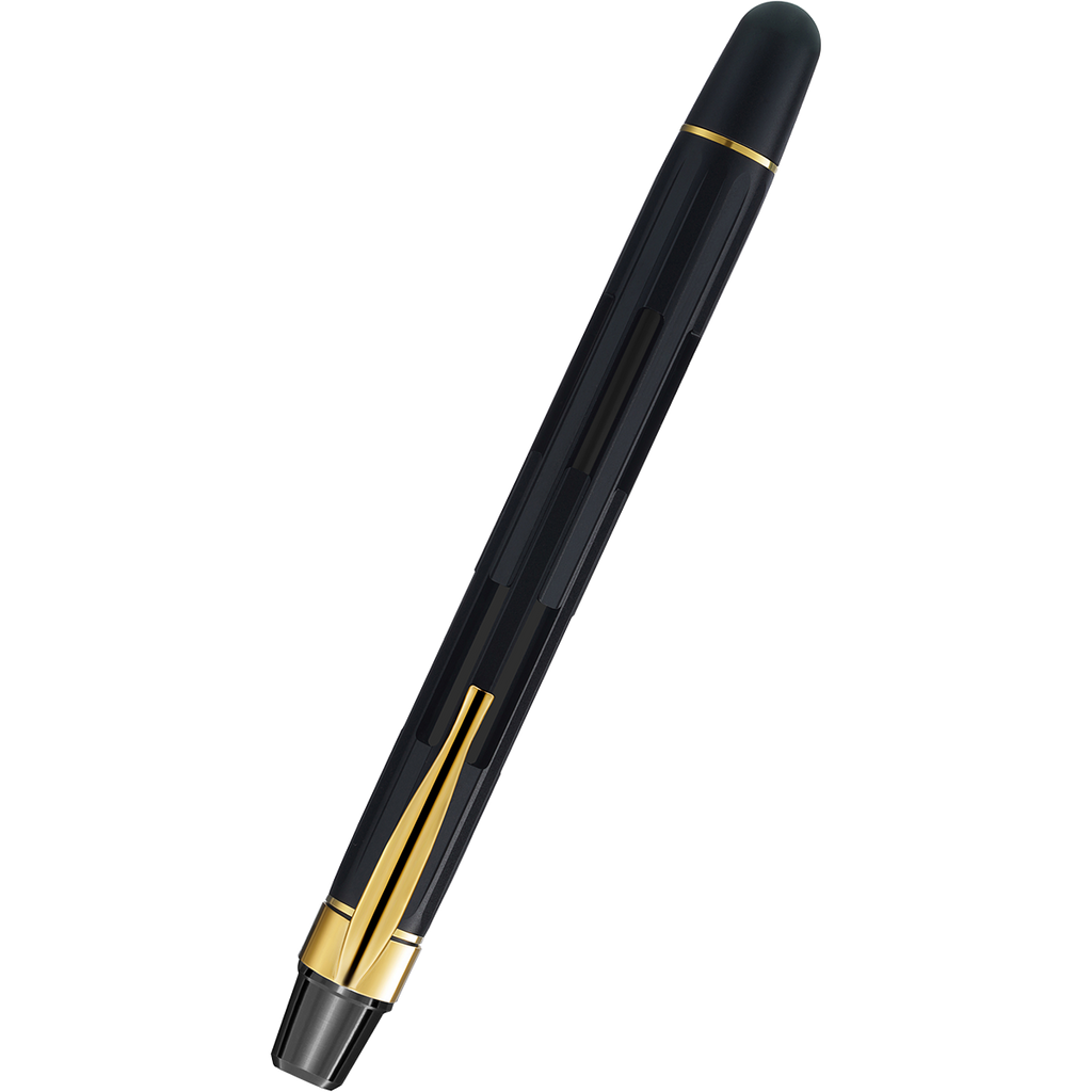 Nahvalur Eclipse Fountain Pen - Black - Gold Trim-Pen Boutique Ltd