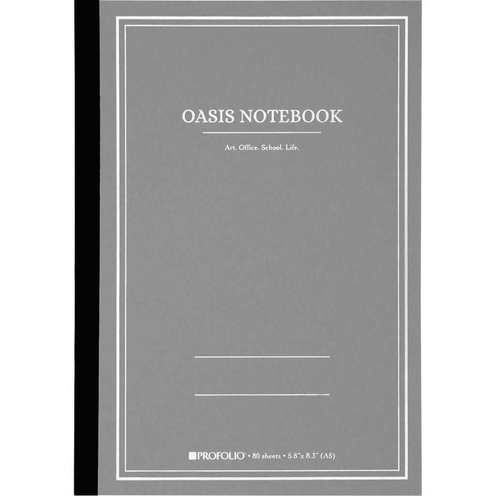 Oasis ProFolio Notebook - Gray - Medium - A5-Pen Boutique Ltd