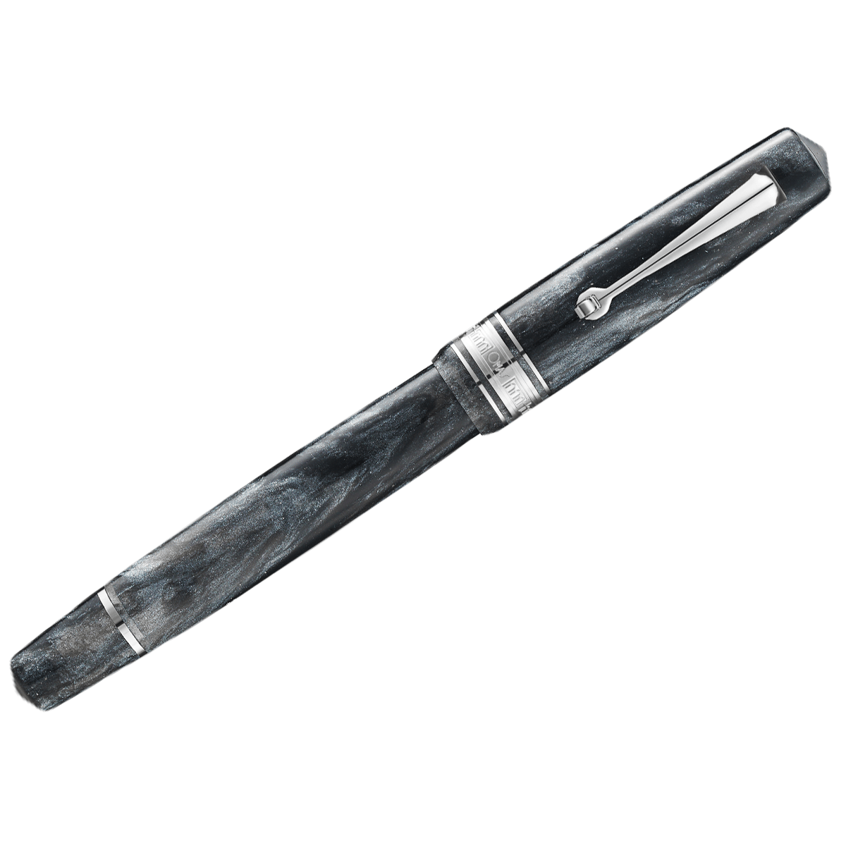 Omas Bologna Fountain Pen - Grigio Luminoso - Silver Trim - 14K Nib - Pen Boutique Ltd