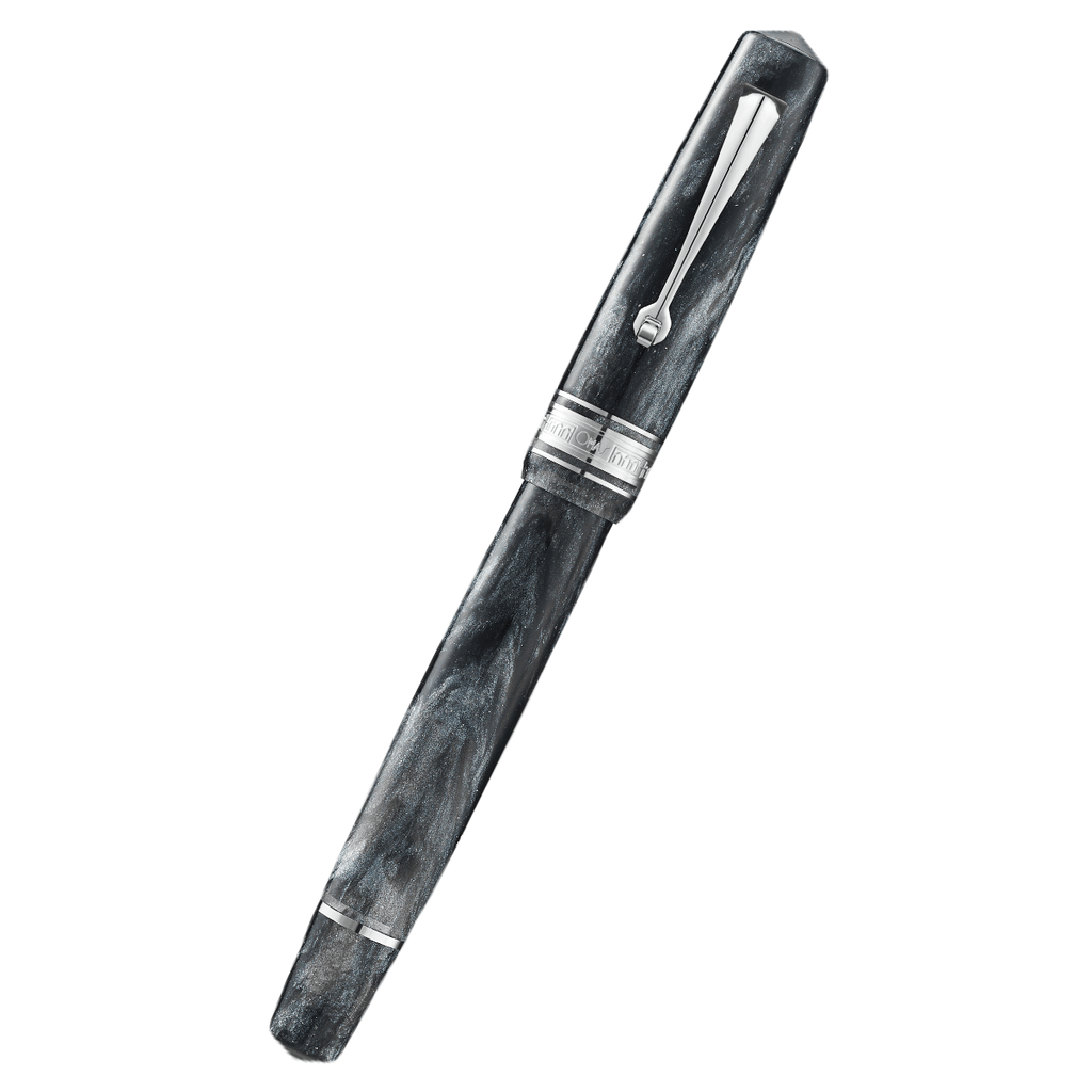Omas Bologna Fountain Pen - Grigio Luminoso - Silver Trim - 14K Nib - Pen Boutique Ltd