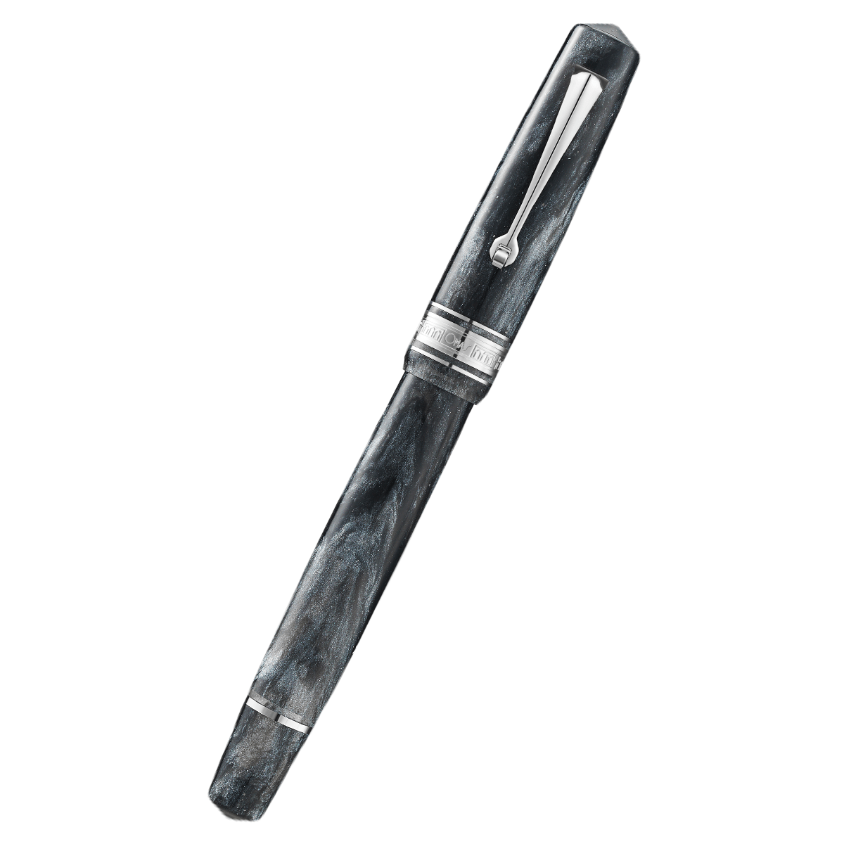 Omas Bologna Fountain Pen - Grigio Luminoso - Silver Trim - 14K Nib - Pen Boutique Ltd