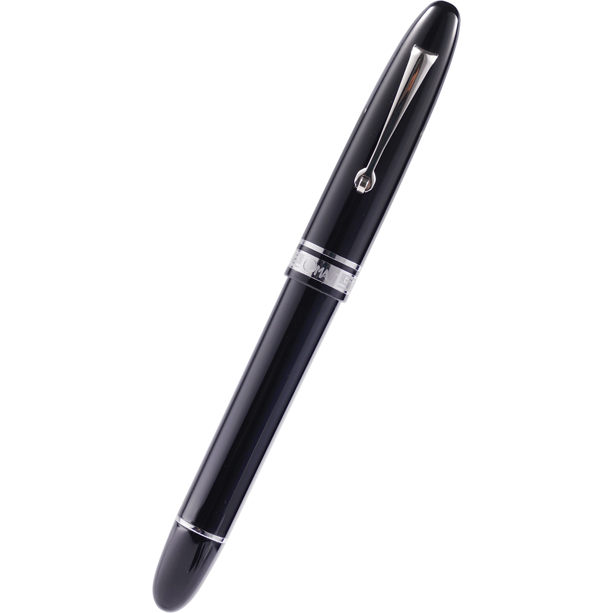 Omas Ogiva Rollerball Pen - Nera - Silver Trim-Pen Boutique Ltd