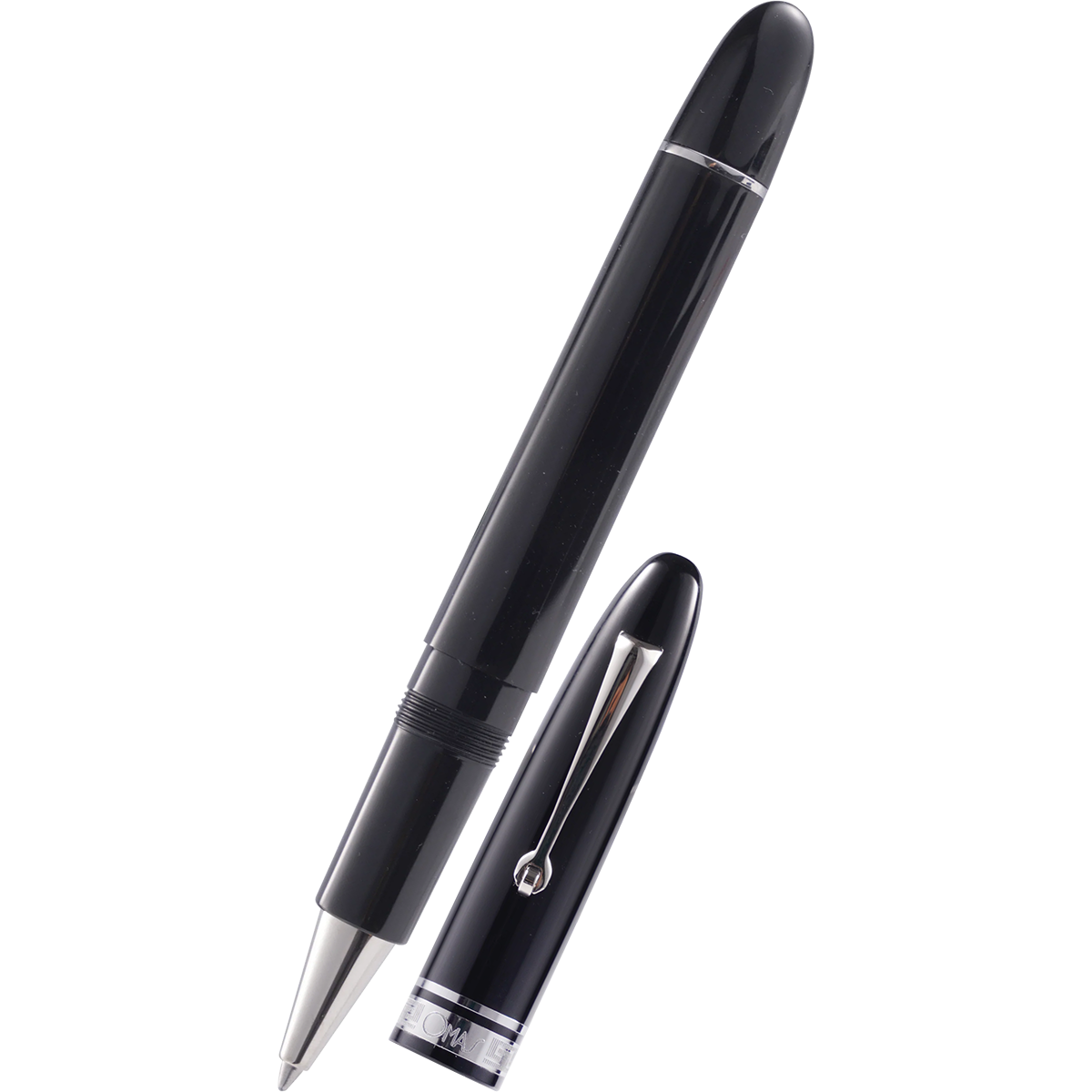 Omas Ogiva Rollerball Pen - Nera - Silver Trim-Pen Boutique Ltd