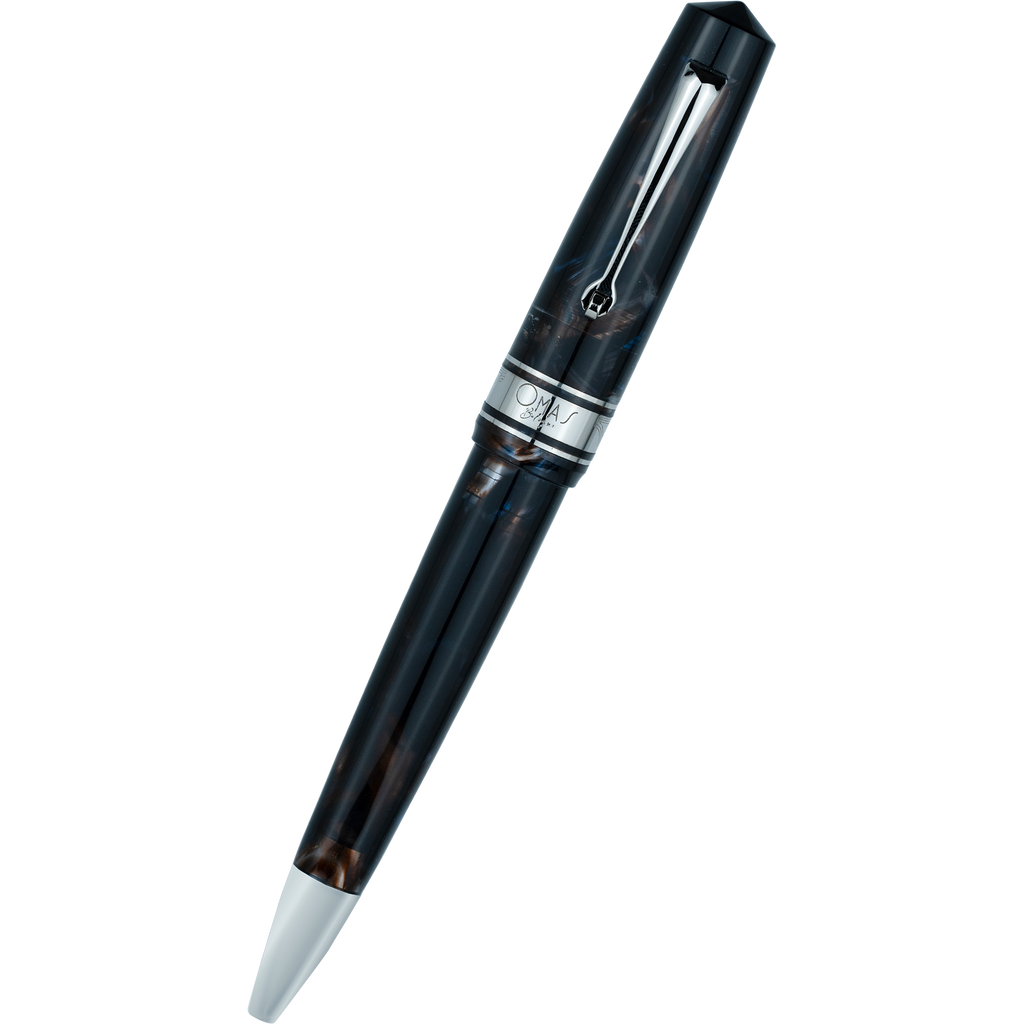 Omas Bologna Ballpoint Pen - Galassia - Silver Trim-Pen Boutique Ltd