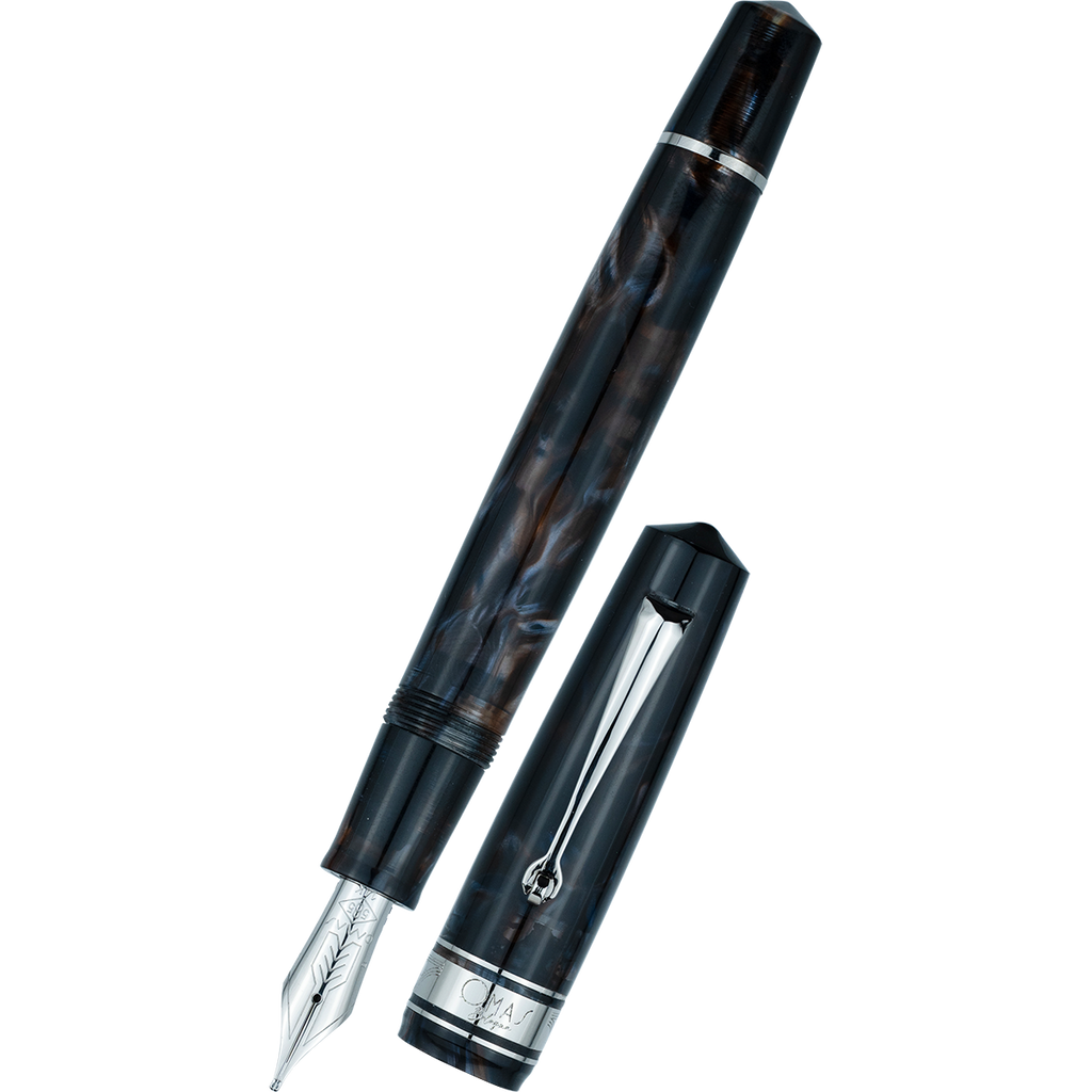 Omas Bologna Fountain Pen - Galassia - Silver Trim-Pen Boutique Ltd