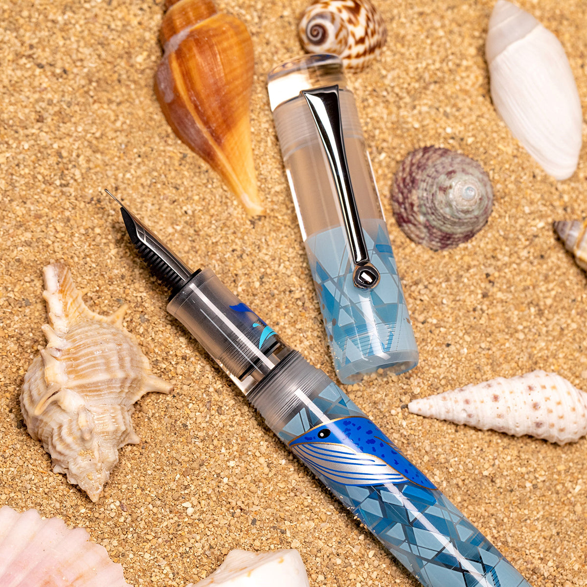 Opus 88 Demo Fountain Pen - Ocean - Blue Whale (Limited Edition)-Pen Boutique Ltd