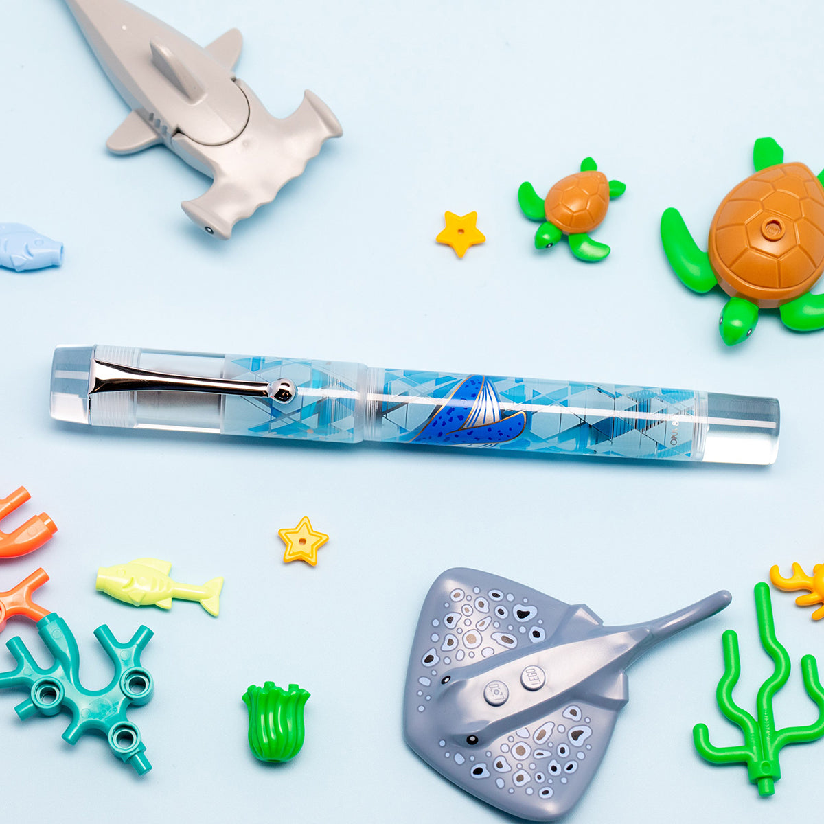 Opus 88 Demo Fountain Pen - Ocean - Blue Whale (Limited Edition)-Pen Boutique Ltd