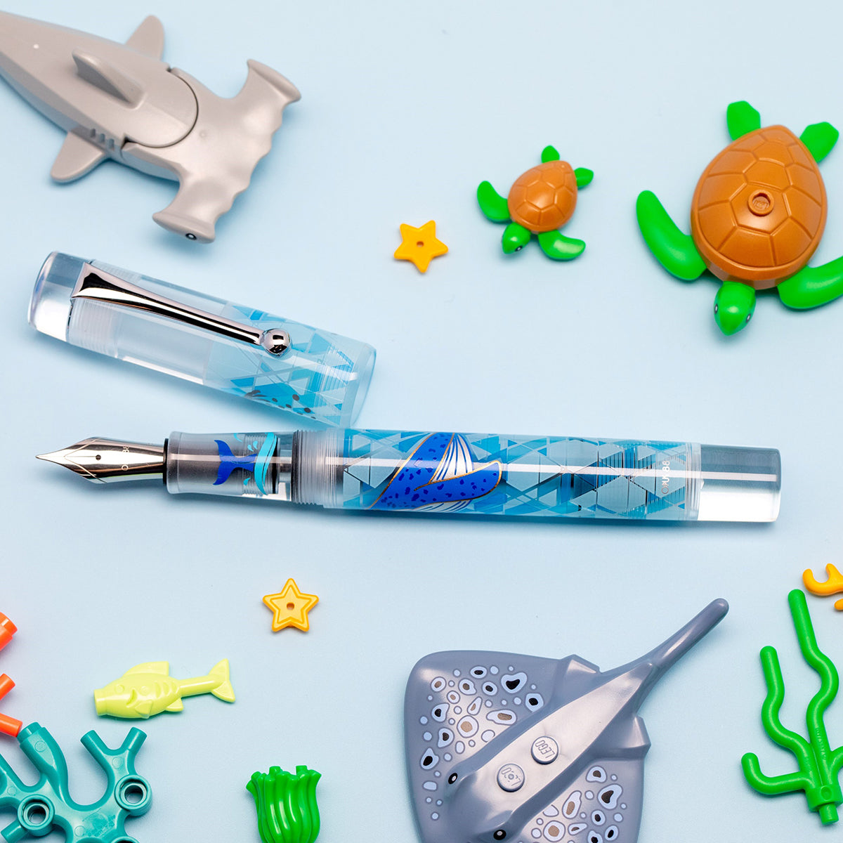 Opus 88 Demo Fountain Pen - Ocean - Blue Whale (Limited Edition)-Pen Boutique Ltd