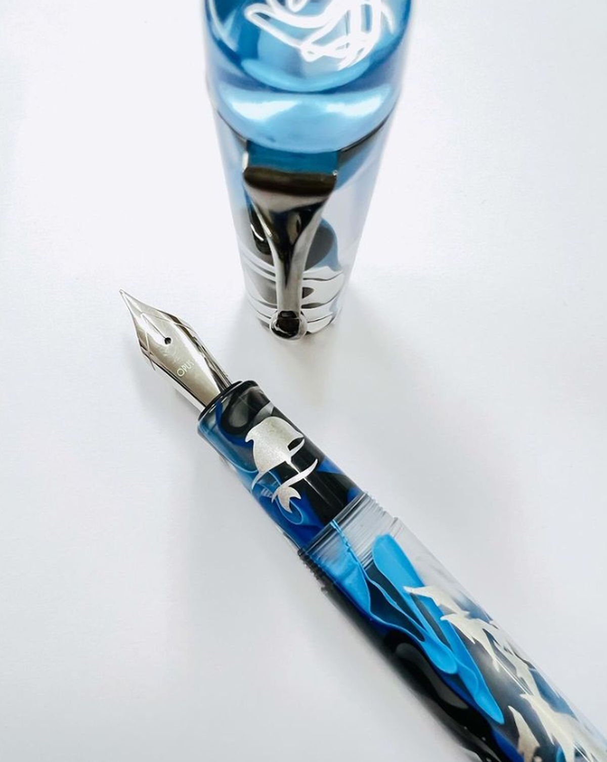 Opus 88 Demo Fountain Pen - Ocean - Dolphin (Limited Edition)-Pen Boutique Ltd