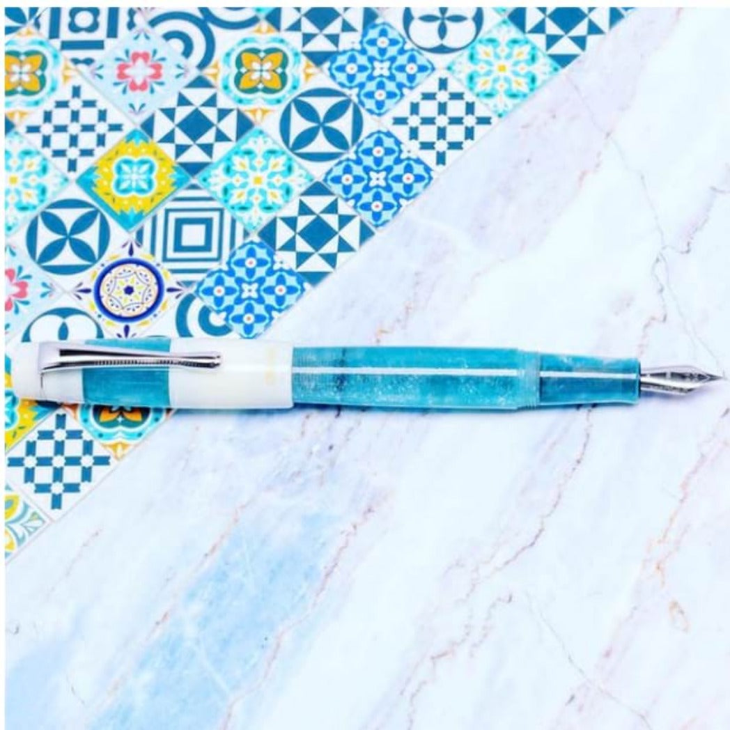 Opus 88 Koloro Fountain Pen - White Blue Demo