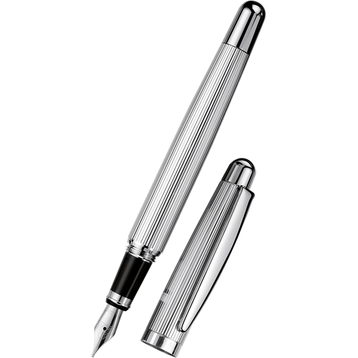 Otto Hutt Design 02 Fountain Pen - Silver Thread Guilloche - Pen Boutique Ltd