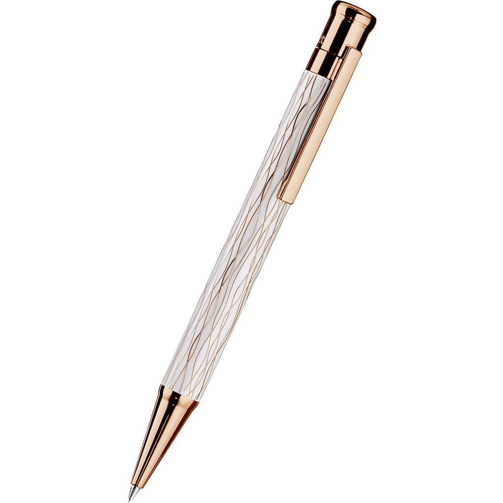 Otto Hutt Design 04 Mechanical Pencil - Palladium Wave - Rose Gold Trim-Pen Boutique Ltd