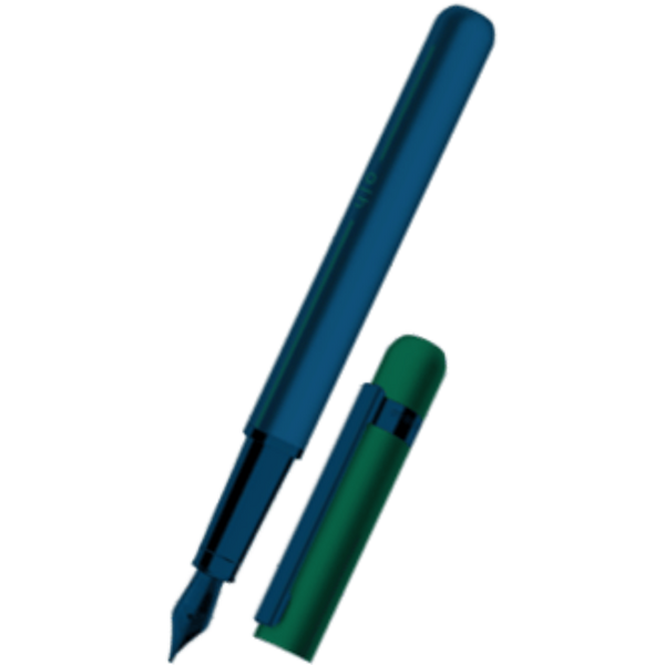Otto Hutt Design 03 Fountain Pen - Blue - Green Cap (Limited Edition)