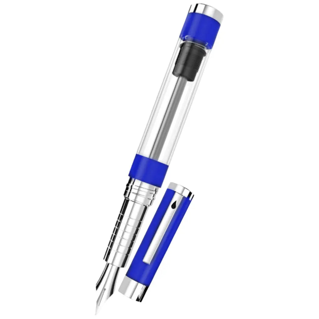 (Outlet) Diplomat Nexus Demo Fountain Pen - Blue - Chrome Trim (Limited Edition)