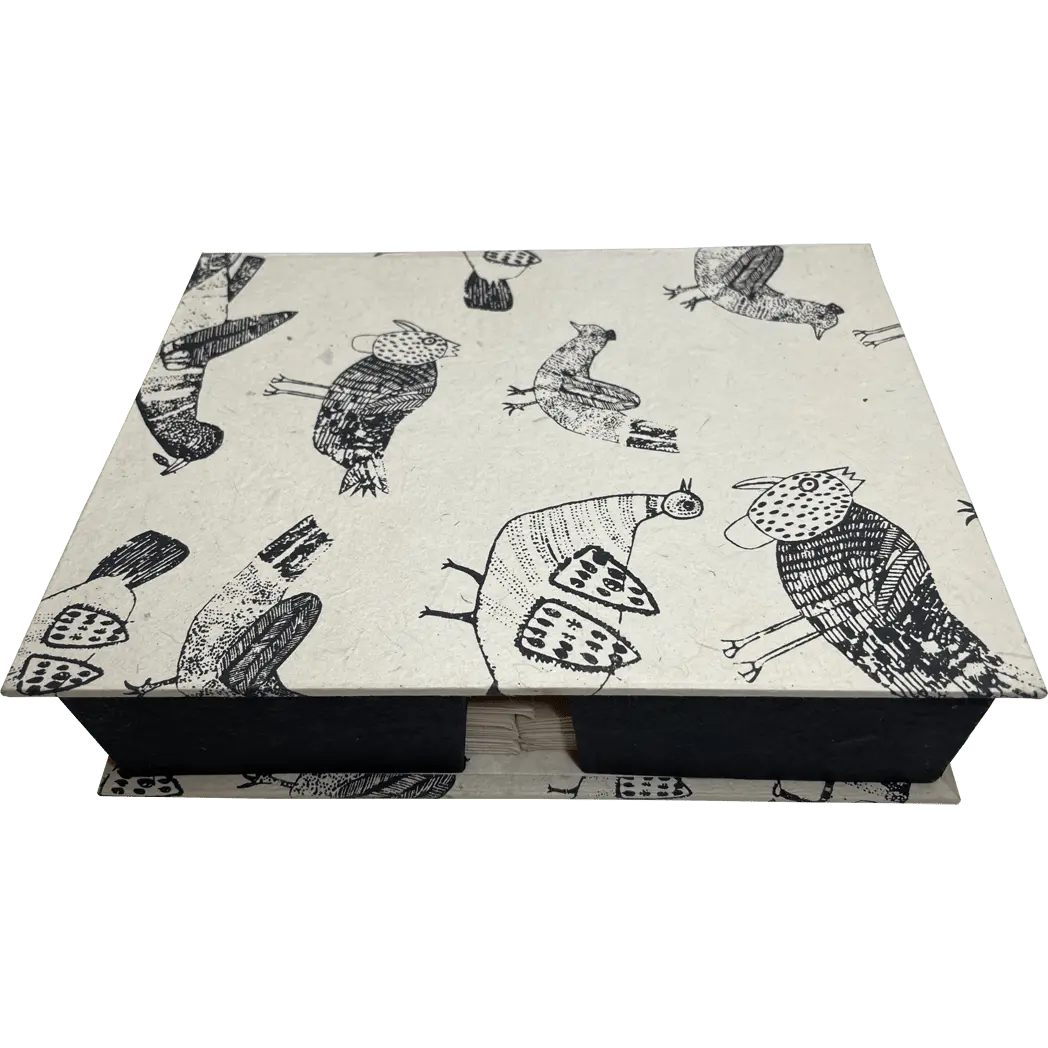 (Outlet) Monk Paper "Art by Children- Birds"  Lokta Stationery Box Set