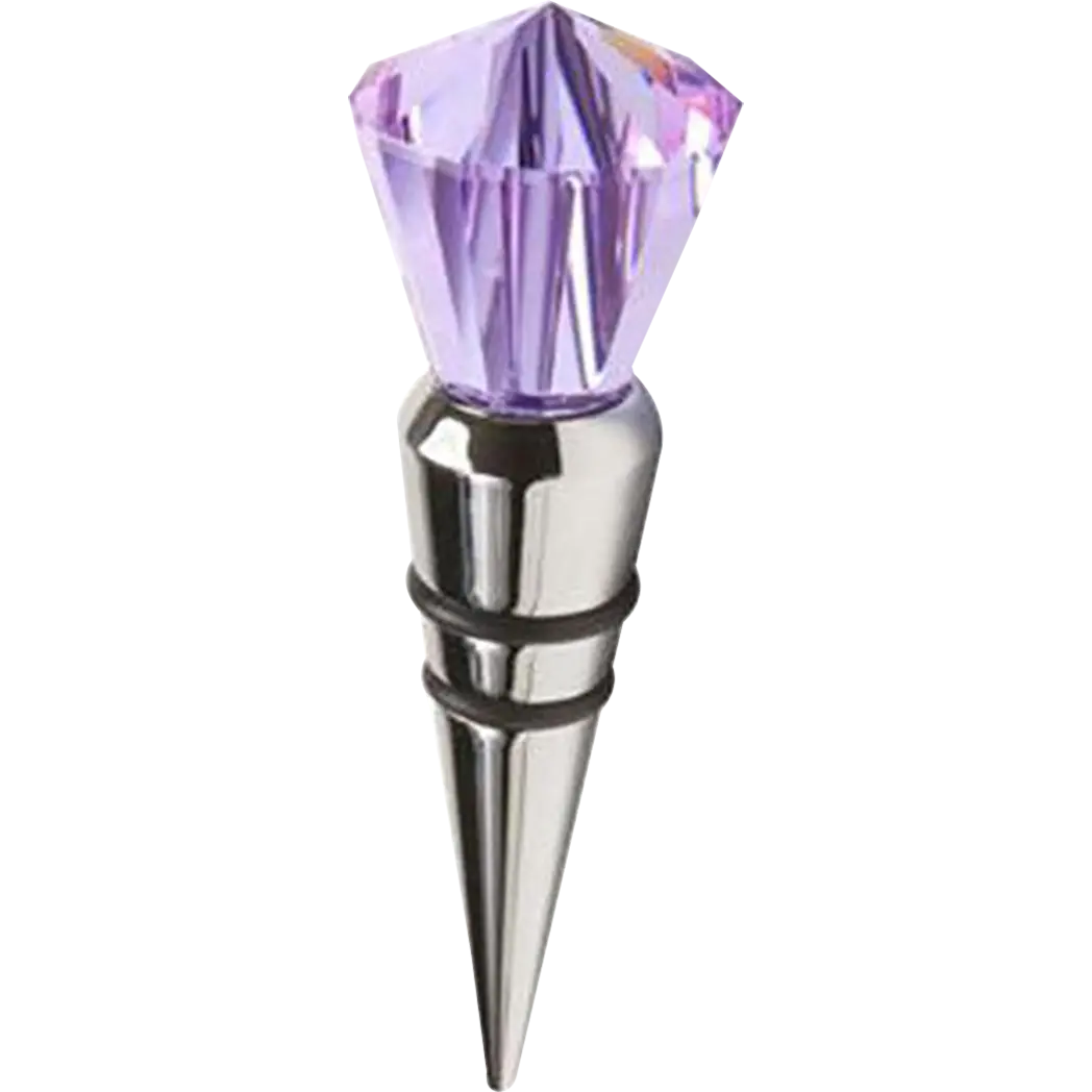 PBL Diamond Glass Amethyst Bottlestopper-Pen Boutique Ltd
