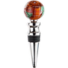 PBL Gemstone Globe with Copper Amber Opalite Ocean on a Bright Silver Wine Bottlestopper-Pen Boutique Ltd