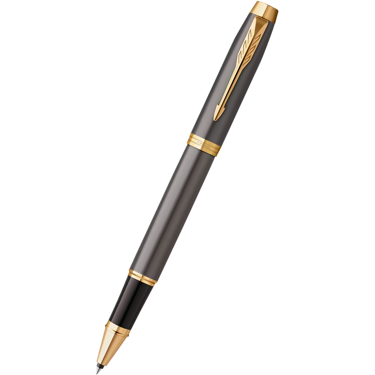 Parker IM Rollerball Pen - Grey - Gold Trim-Pen Boutique Ltd